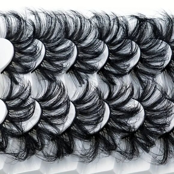 7 Pairs 25mm False Eyelashes Fluffy Soft Thick Doll Eye Cat Eye Dramatic Lashes - Picture 4 of 4